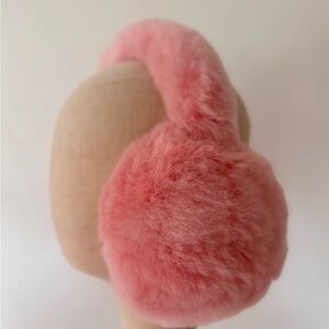 Fluffy Pink Earmuffs for Kids & Adults Alpaca Fur